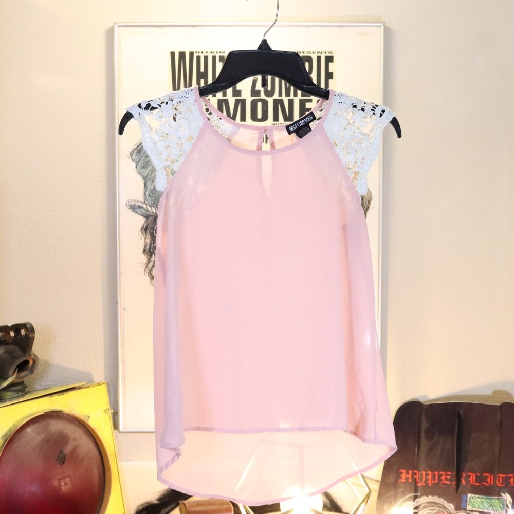 Semi-Sheer Light Pink Top